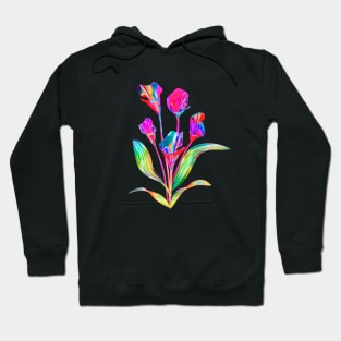 Trippy Holographic Flowers Hoodie